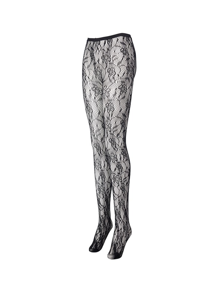 Women Patterned Fishnet Tights Black Lace Net Stockings Pantyhose - Yangma