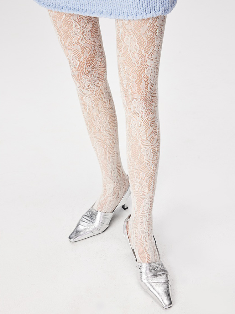 Women Patterned Fishnet Tights Black Lace Net Stockings Pantyhose - Yangma