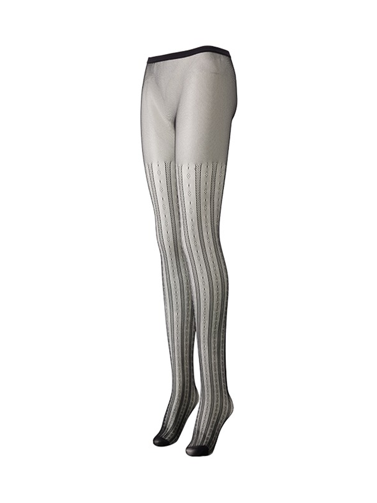 Women Sexy Stripe Fishnet Tights Black Net Lace Stockings Pantyhose - Yangma