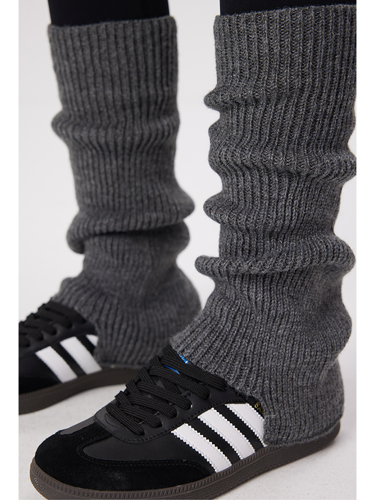 Retro Preppy Chic Ballet Leg Warmers Ribbed Knitted Socks - Yangma
