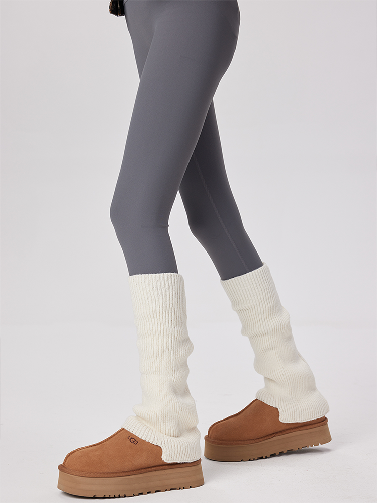 Retro Preppy Chic Ballet Leg Warmers Ribbed Knitted Socks - Yangma