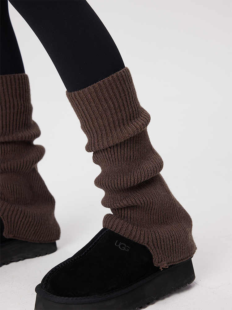 Retro Preppy Chic Ballet Leg Warmers Ribbed Knitted Socks - Yangma