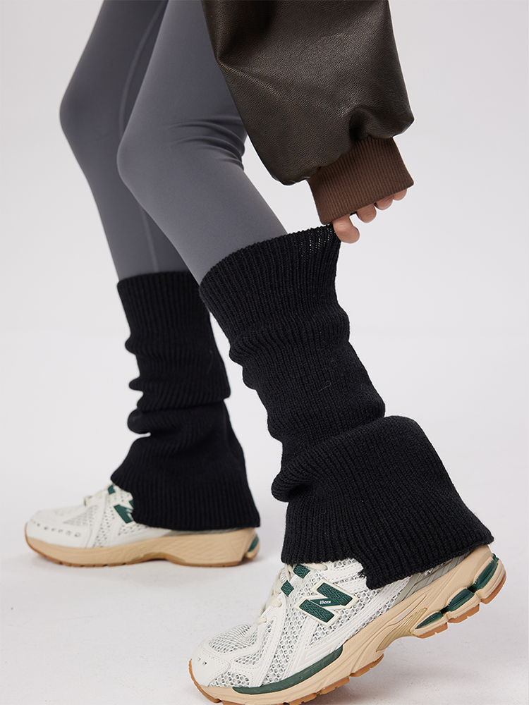 Retro Preppy Chic Ballet Leg Warmers Ribbed Knitted Socks - Yangma