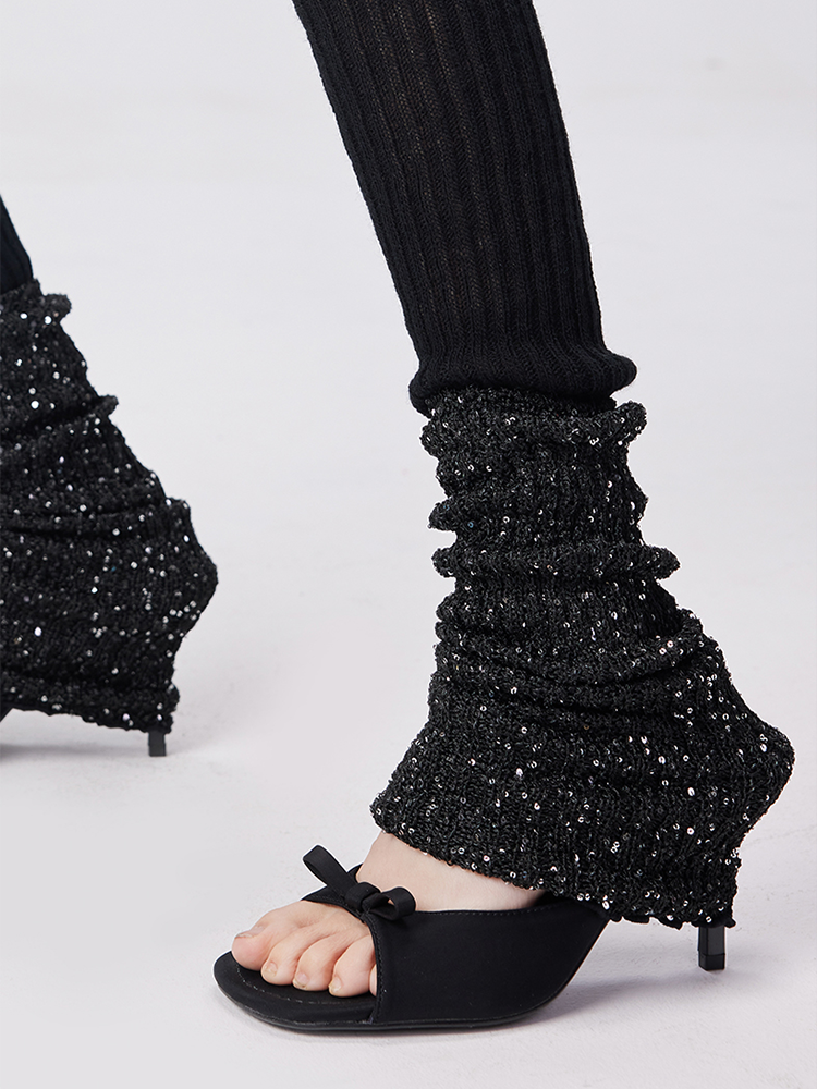 Yoga Dance Leg Warmers Glitter Chic Ribbed Knitted - Yangma