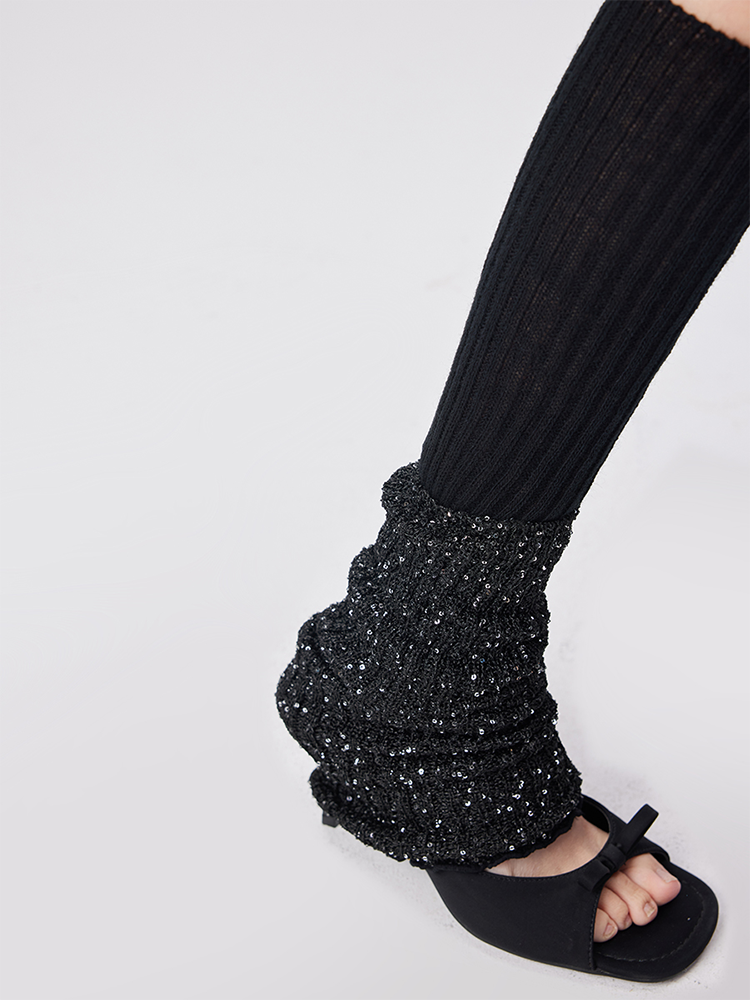 Yoga Dance Leg Warmers Glitter Chic Ribbed Knitted - Yangma