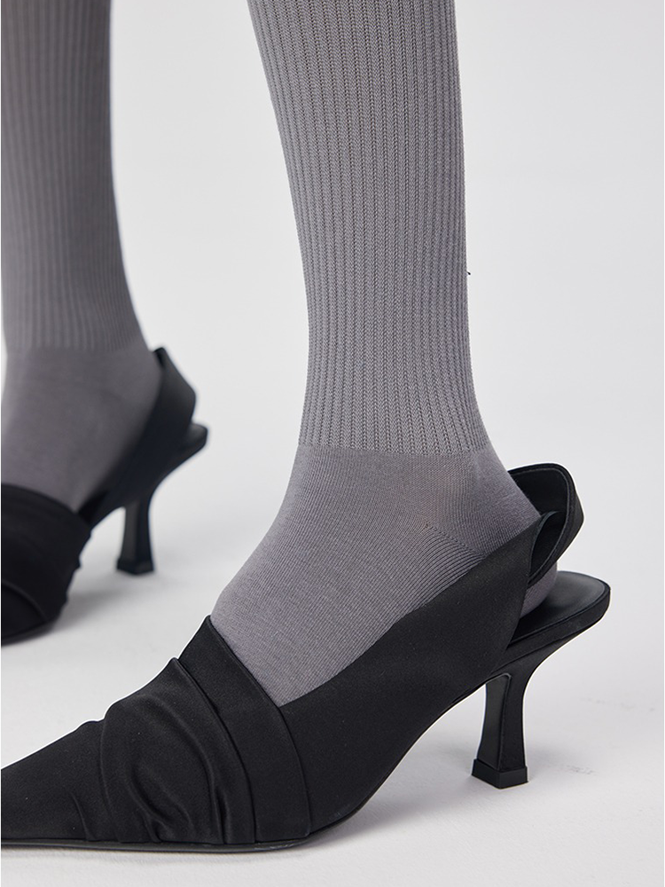 Office Lady Stripe Tight Knee High Stocking for Women Cotton Socks - Yangma