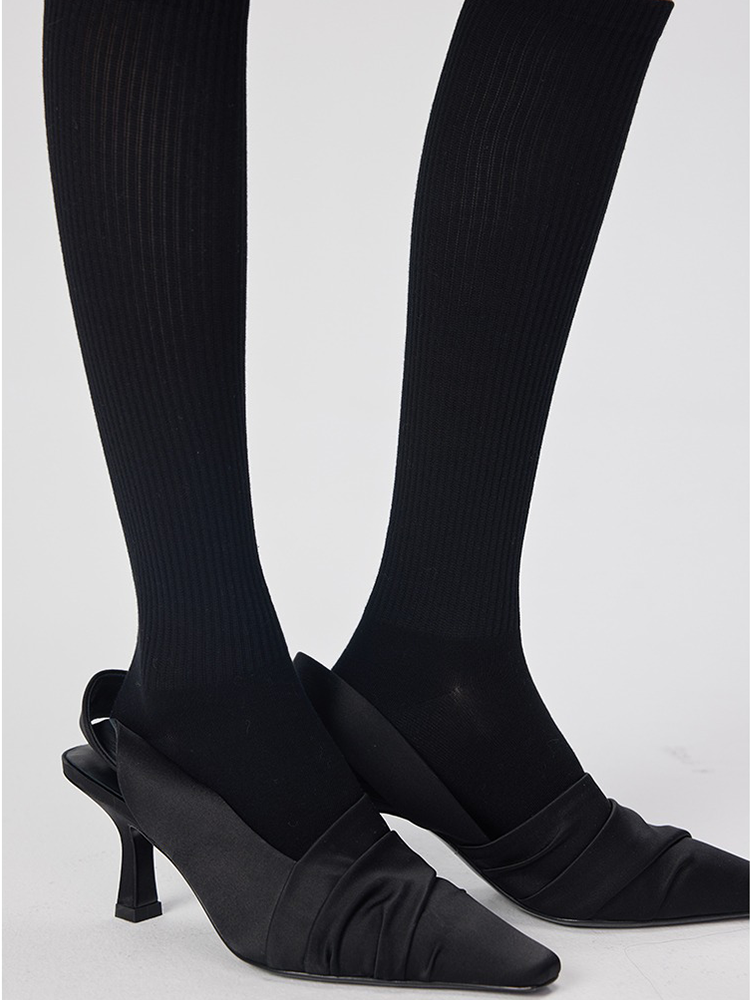 Office Lady Stripe Tight Knee High Stocking for Women Cotton Socks - Yangma