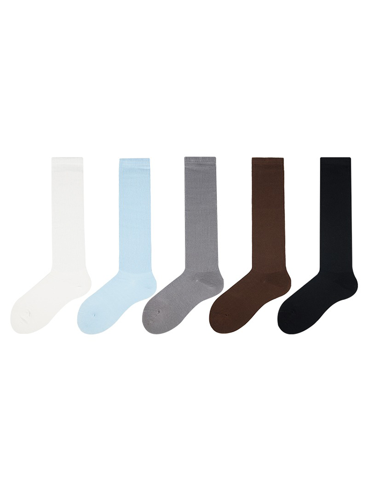 Office Lady Stripe Tight Knee High Stocking for Women Cotton Socks - Yangma
