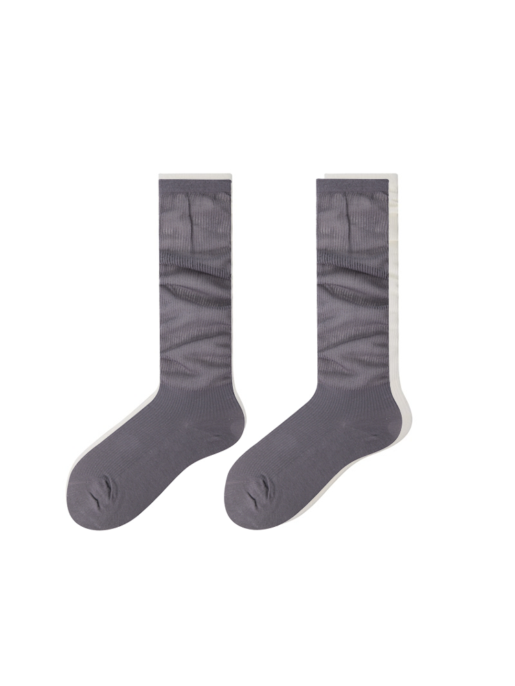 Stripe Knee High Stocking for Women Cotton Nylon Trouser Socks - Yangma