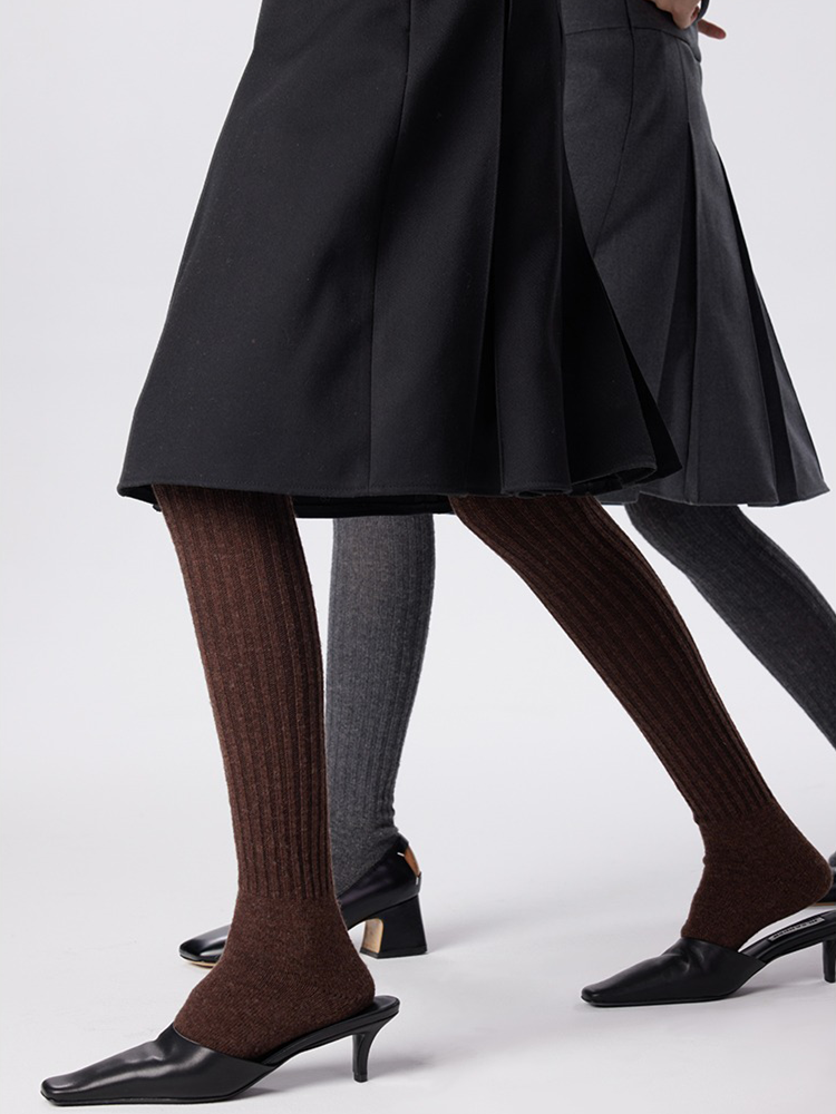 Women's Thigh Knee High Socks Boot Stocking Ribbed Knit Leg Warmers - Yangma