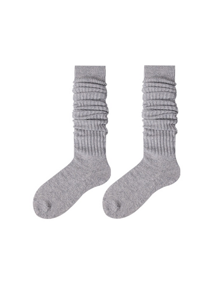 Women's Thigh Knee High Socks Boot Stocking Ribbed Knit Leg Warmers - Yangma