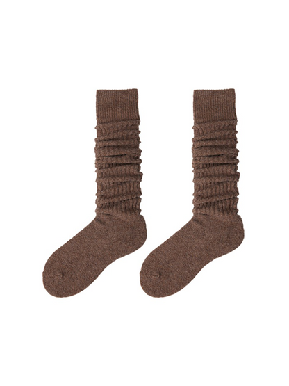 Women's Thigh Knee High Socks Boot Stocking Ribbed Knit Leg Warmers - Yangma