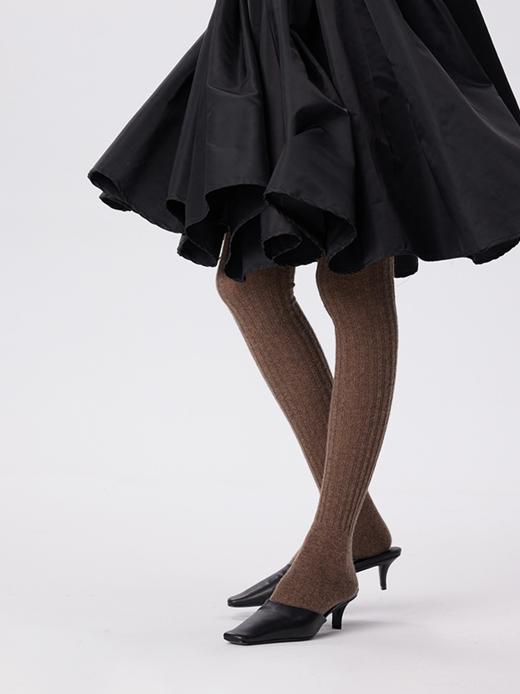 Women's Thigh Knee High Socks Boot Stocking Ribbed Knit Leg Warmers - Yangma