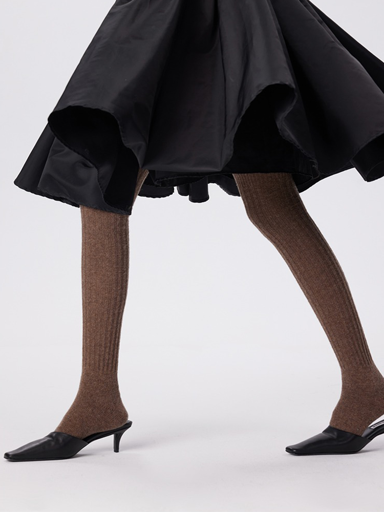 Women's Thigh Knee High Socks Boot Stocking Ribbed Knit Leg Warmers - Yangma