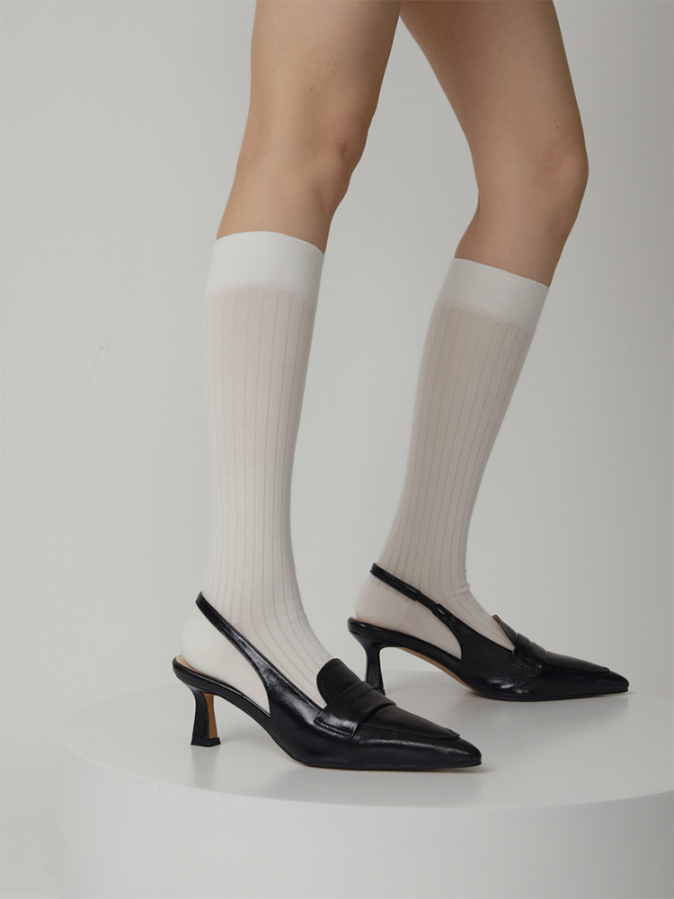 Women's Knee High Socks Thin Stripes Tube Socks - Yangma