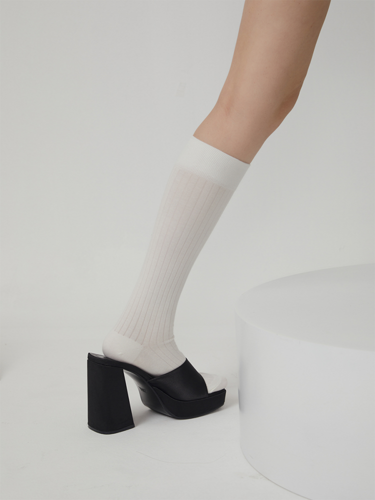 Women's Knee High Socks Thin Stripes Tube Socks - Yangma