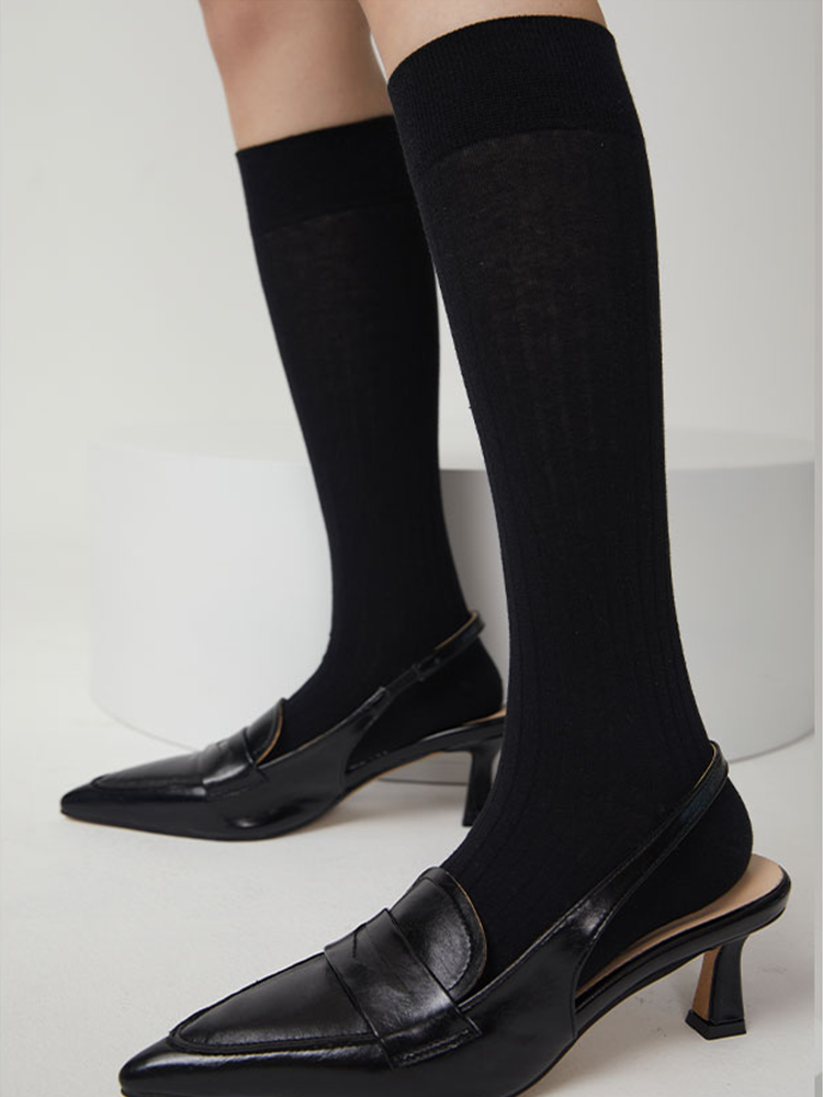 Women's Knee High Socks Thin Stripes Tube Socks - Yangma