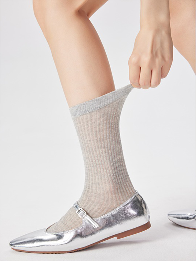 Women's Striped Socks Mid-Length Cotton Ankle Light Summer - Yangma