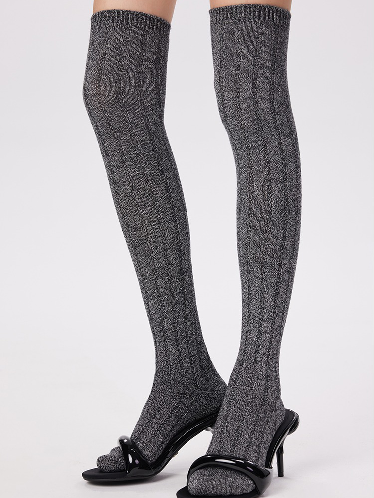 Women's Thigh Knee High Socks Soft Cotton Knit Long Boot Stockings Leg Warmers - Yangma