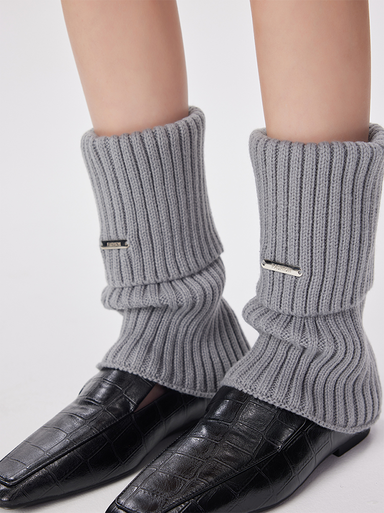 Retro Preppy Chic Ankle Leg Warmers Cable Knitted Cuffs - Yangma