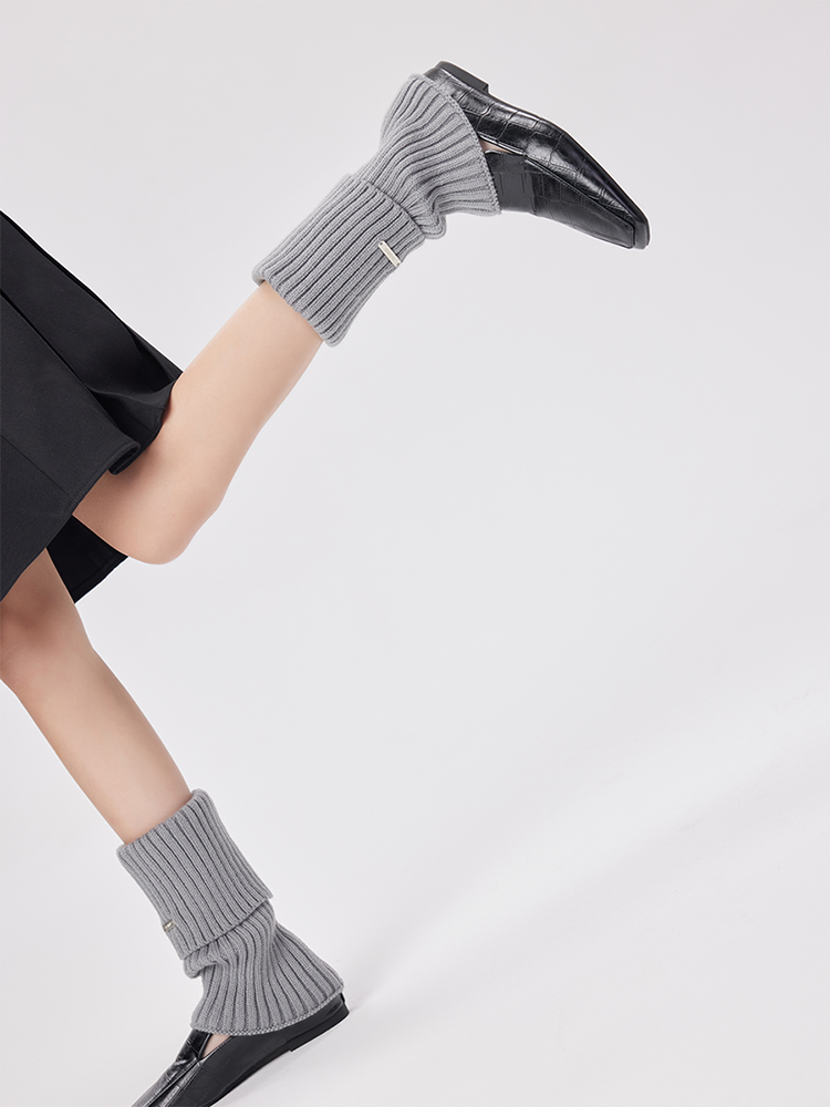 Retro Preppy Chic Ankle Leg Warmers Cable Knitted Cuffs - Yangma