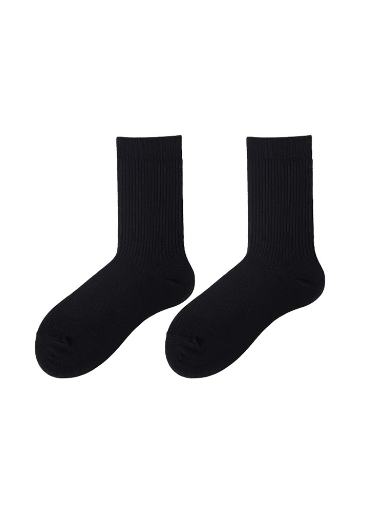 Athletic Aesthetic Women‘s Socks Stripe Knit Neutral Mid-Length Light - Yangma