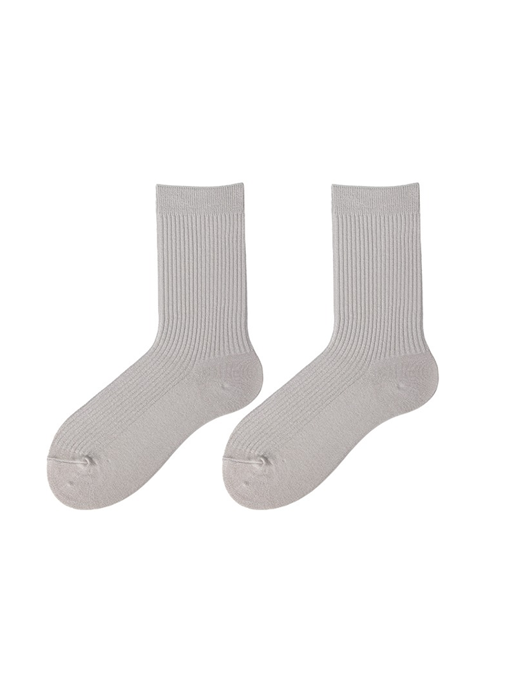 Athletic Aesthetic Women‘s Socks Stripe Knit Neutral Mid-Length Light - Yangma