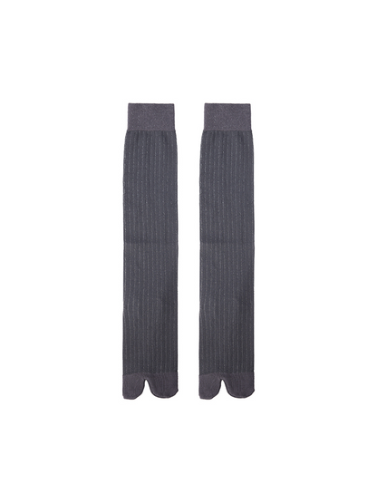 Glittler Tabi Socks Split Toe for Women Knee High Sheer Stocking Stripe - Yangma