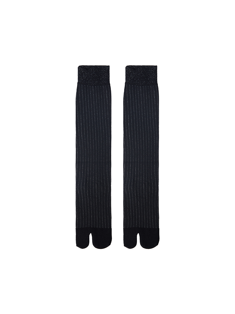 Glittler Tabi Socks Split Toe for Women Knee High Sheer Stocking Stripe - Yangma