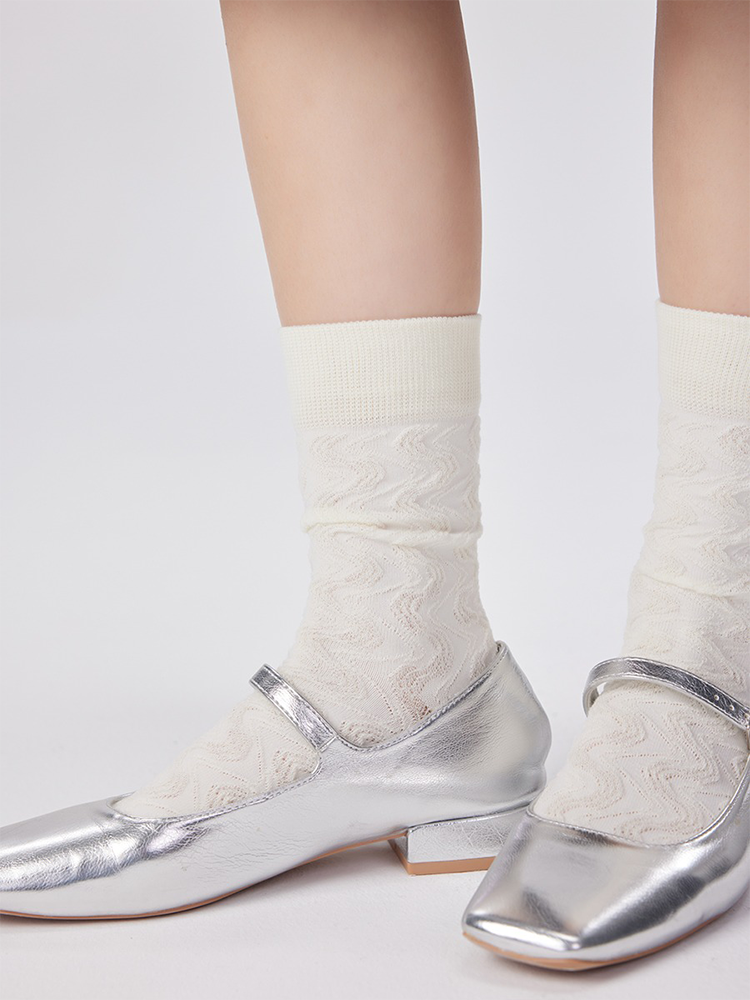 Lace Women‘s Socks Casual Cotton Mid-Length Ankle Knit - Yangma