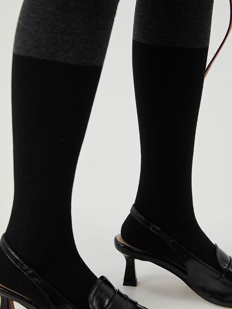 Office Lady Knee High Stocking for Women Cotton Socks - Yangma