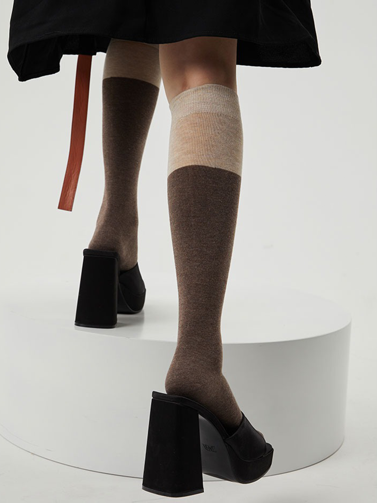 Office Lady Knee High Stocking for Women Cotton Socks - Yangma