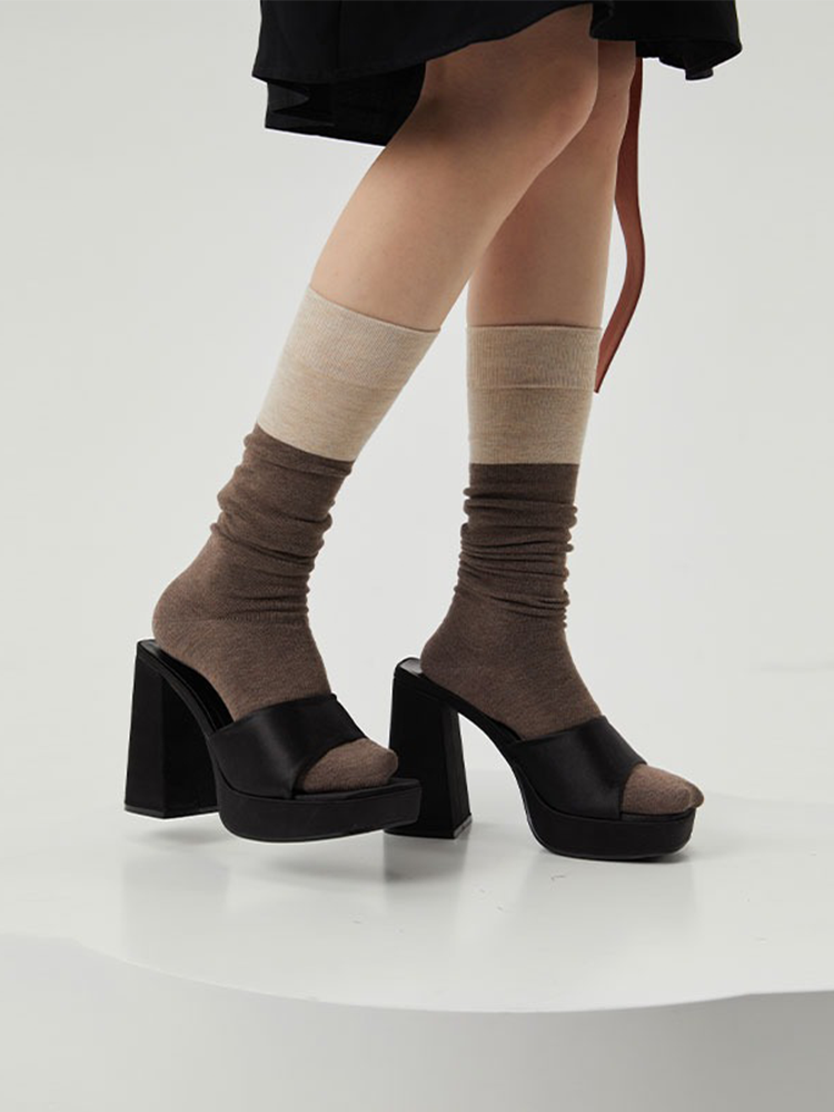 Office Lady Knee High Stocking for Women Cotton Socks - Yangma