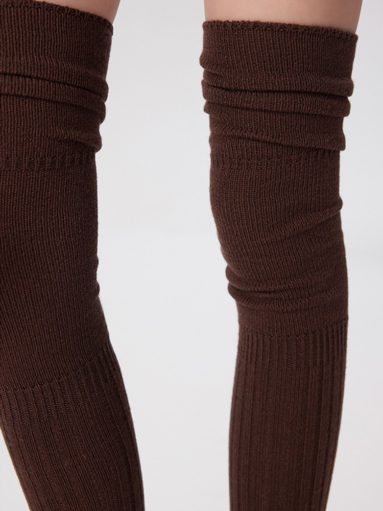Women's Thigh Knee High Socks Boot Stocking Knit Leg Warmers - Yangma