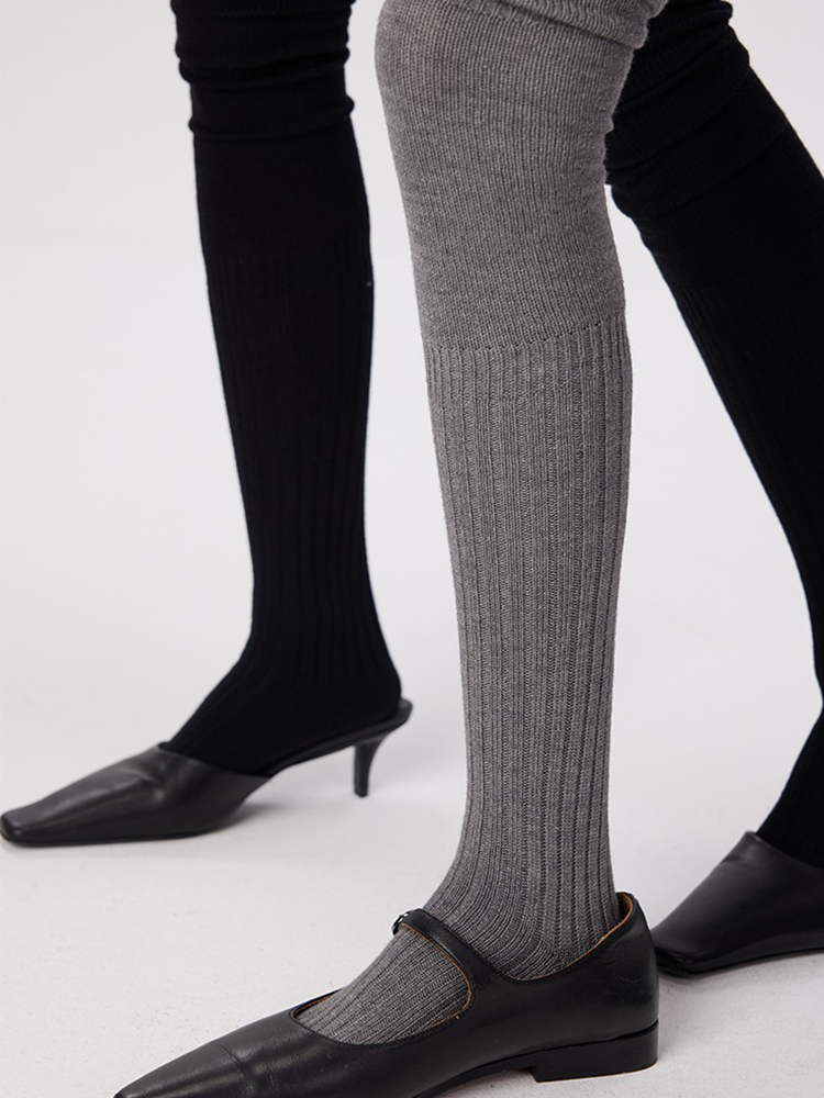 Women's Thigh Knee High Socks Boot Stocking Knit Leg Warmers - Yangma