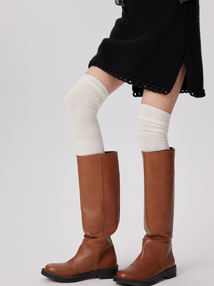 Women's Thigh Knee High Socks Boot Stocking Knit Leg Warmers - Yangma
