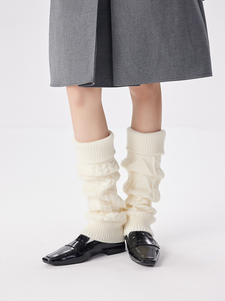 Leg Warmers for Women Knee High Cable Knit Warm Winter Sleeve - Yangma
