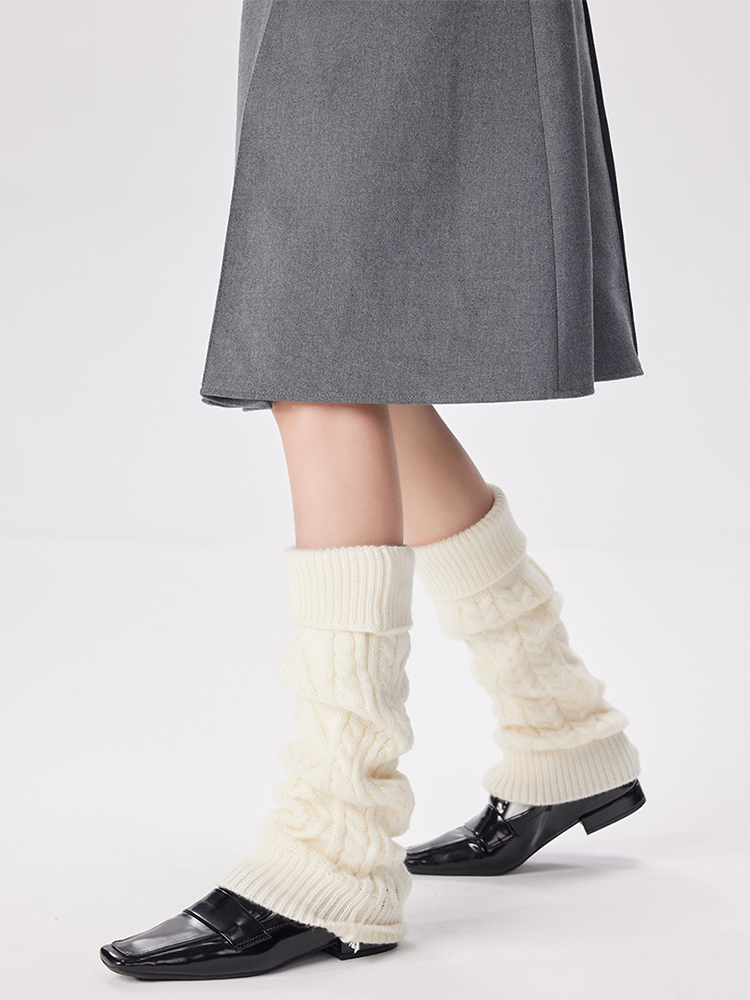 Leg Warmers for Women Knee High Cable Knit Warm Winter Sleeve - Yangma