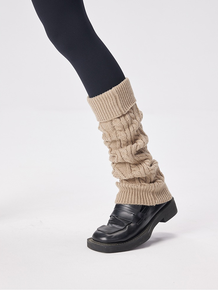 Leg Warmers for Women Knee High Cable Knit Warm Winter Sleeve - Yangma