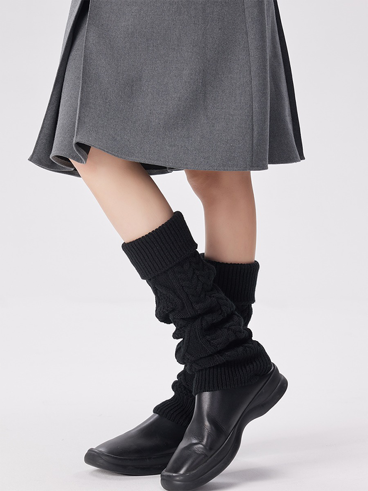 Leg Warmers for Women Knee High Cable Knit Warm Winter Sleeve - Yangma