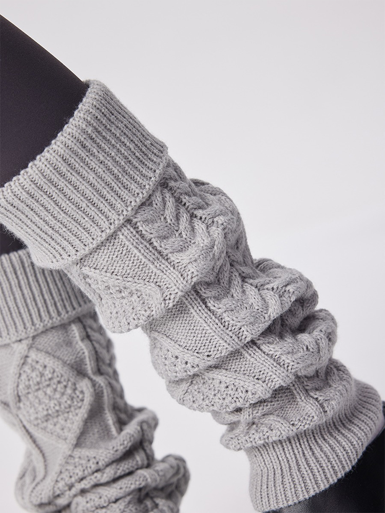 Leg Warmers for Women Knee High Cable Knit Warm Winter Sleeve - Yangma