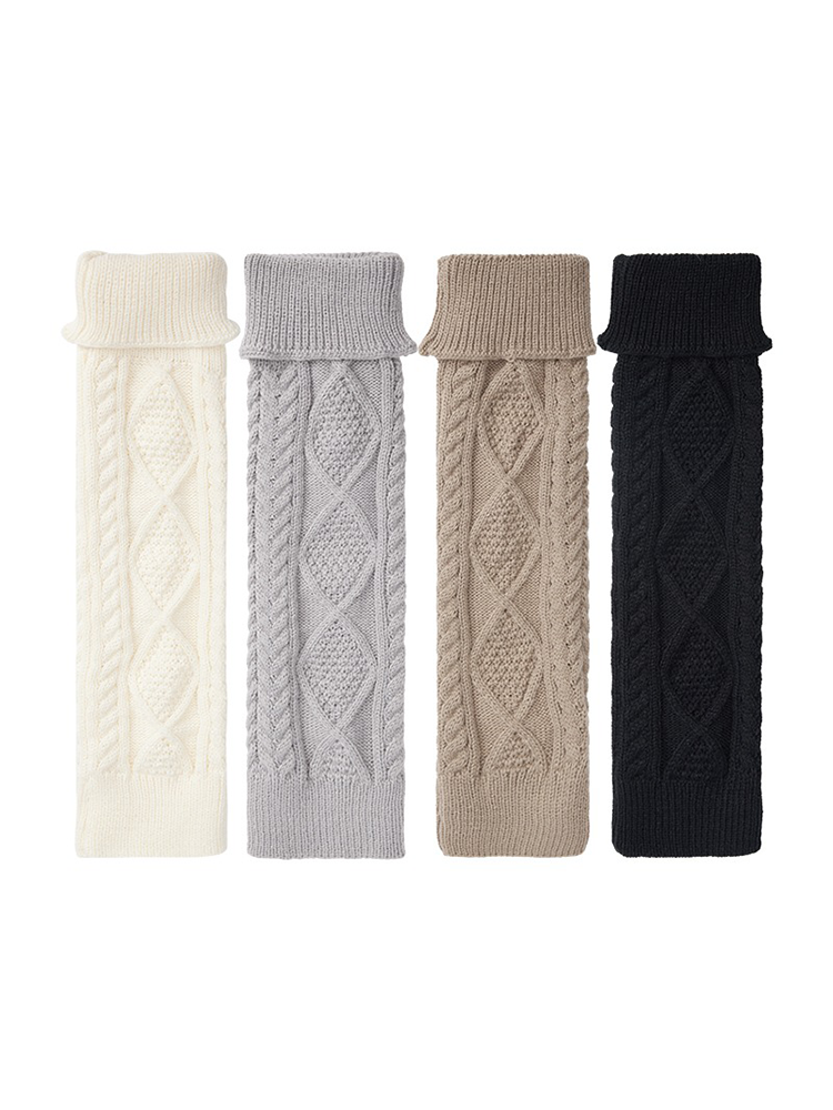 Leg Warmers for Women Knee High Cable Knit Warm Winter Sleeve - Yangma