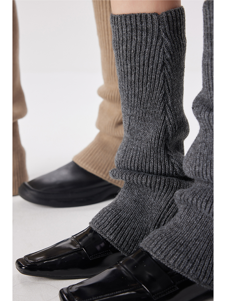 Office Retro Y2K Preppy Chic Leg Warmers Ribbed Knitted Long Knee High - Yangma
