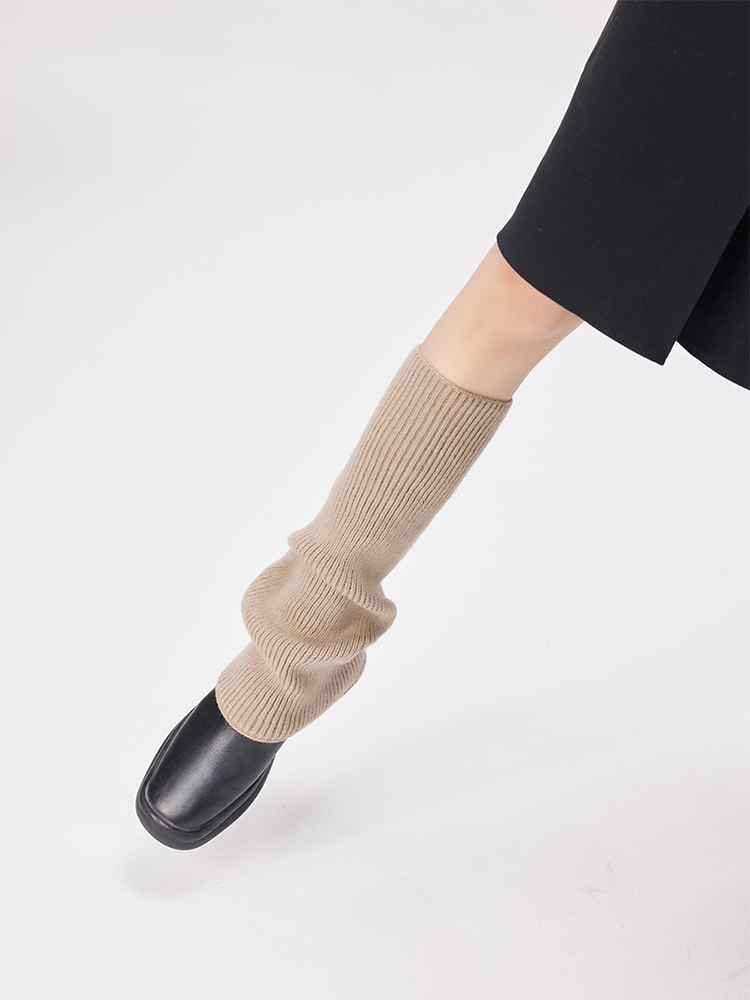 Office Retro Y2K Preppy Chic Leg Warmers Ribbed Knitted Long Knee High - Yangma