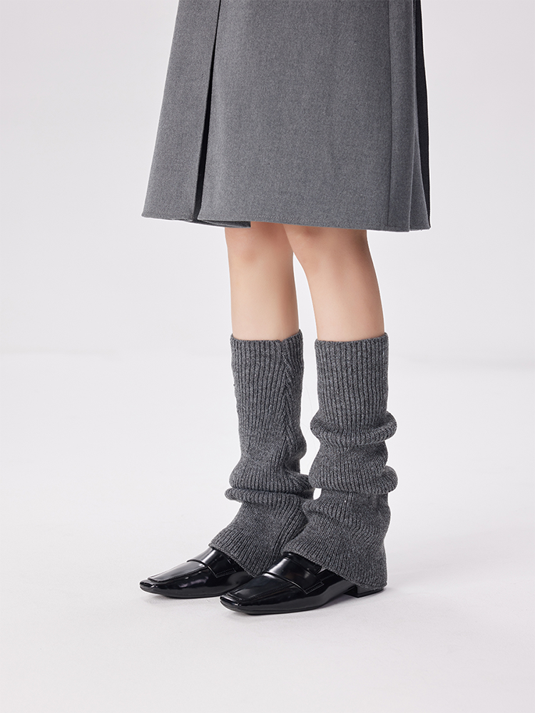 Office Retro Y2K Preppy Chic Leg Warmers Ribbed Knitted Long Knee High - Yangma