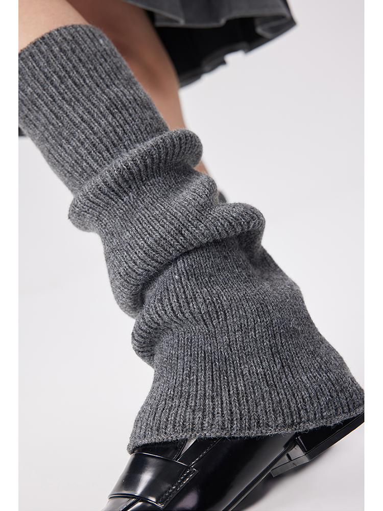 Office Retro Y2K Preppy Chic Leg Warmers Ribbed Knitted Long Knee High - Yangma