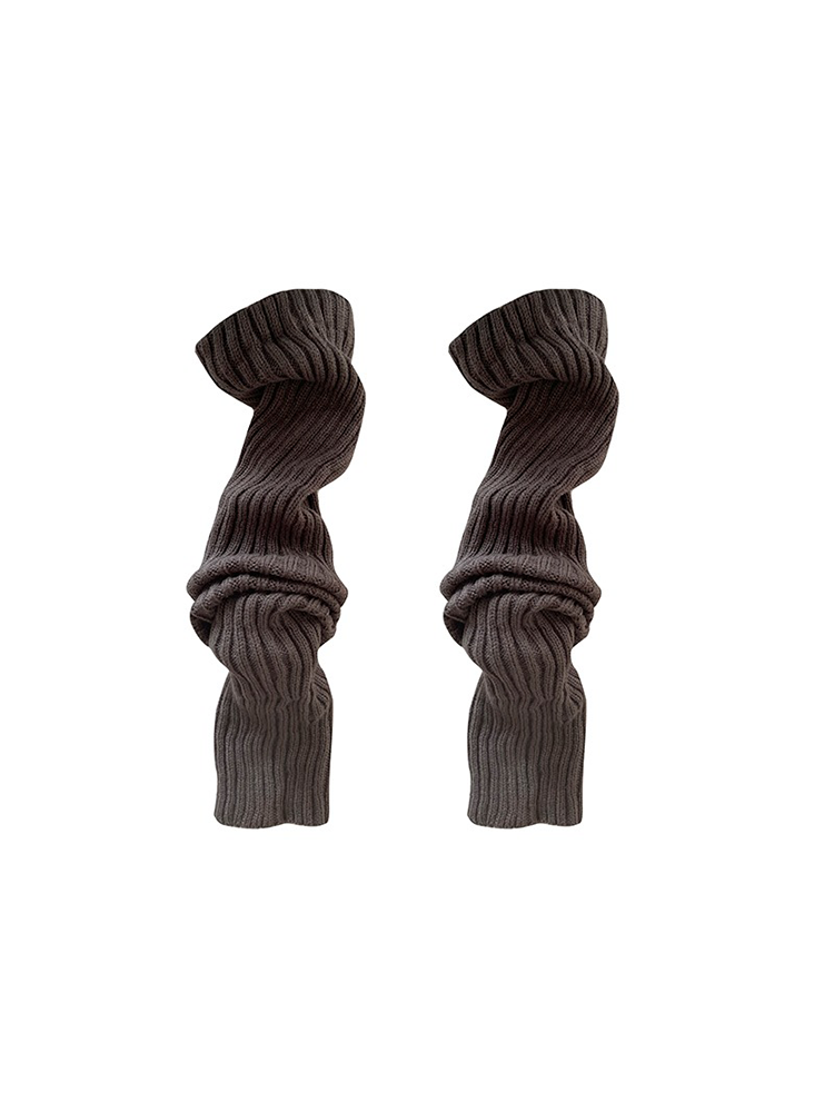 Retro Preppy Chic Multicolor Leg Warmers Lady's Ankle Ribbed Knitted - Yangma