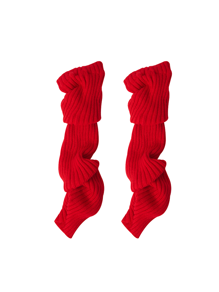 Retro Preppy Chic Multicolor Leg Warmers Lady's Ankle Ribbed Knitted - Yangma