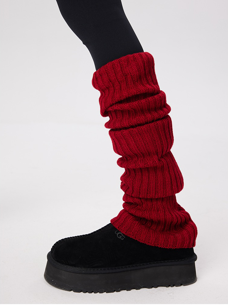 Retro Preppy Chic Multicolor Leg Warmers Lady's Ankle Ribbed Knitted - Yangma