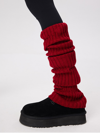 Retro Preppy Chic Multicolor Leg Warmers Lady's Ankle Ribbed Knitted - Yangma